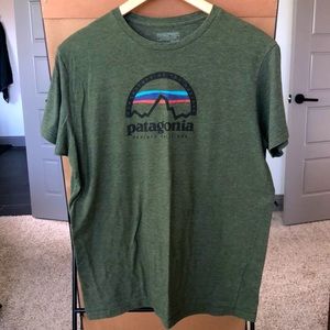 Forest Green Patagonia tee- men’s size Large